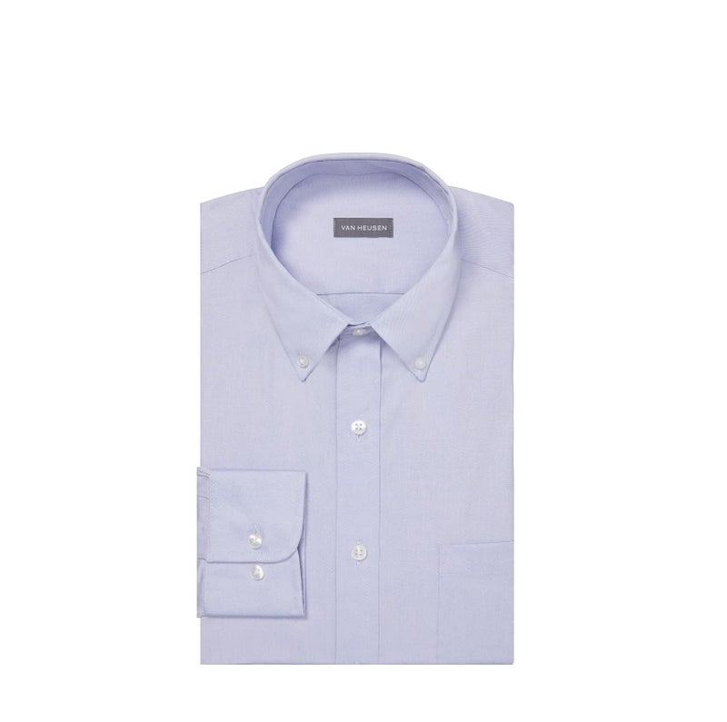Van Heusen mens Van Heusen Men's Pinpoint Regular Fit Solid Button Down Collar Dress Shirt, Blue, 18.5 Neck 32 -33 Sleeve XX-Large US - Image 3